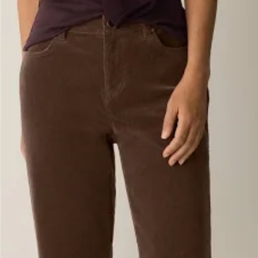 Eileen Fisher Women's Dark Brown Thin Corduroy Pants Size M